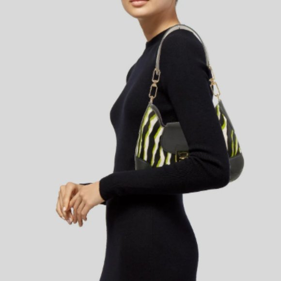 Michael Kors Collection - Medium Bancroft Zebra Calf Hair Bag - Picture 2 of 3